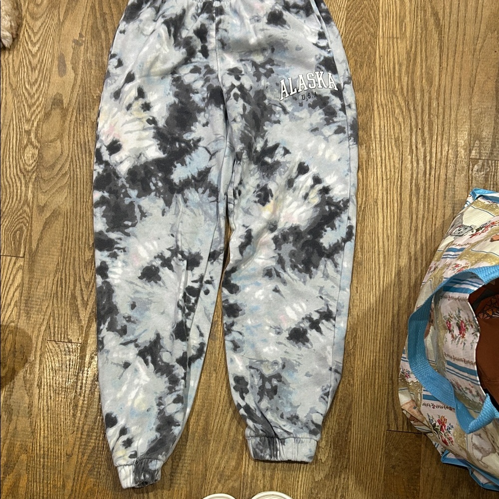 Hollister Tie-Dye Joggers - Black and Gray